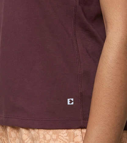 Enamor Boat Neck Body Hugging T‑Shirt, Slim Fit - E313 (Choco Fudge)