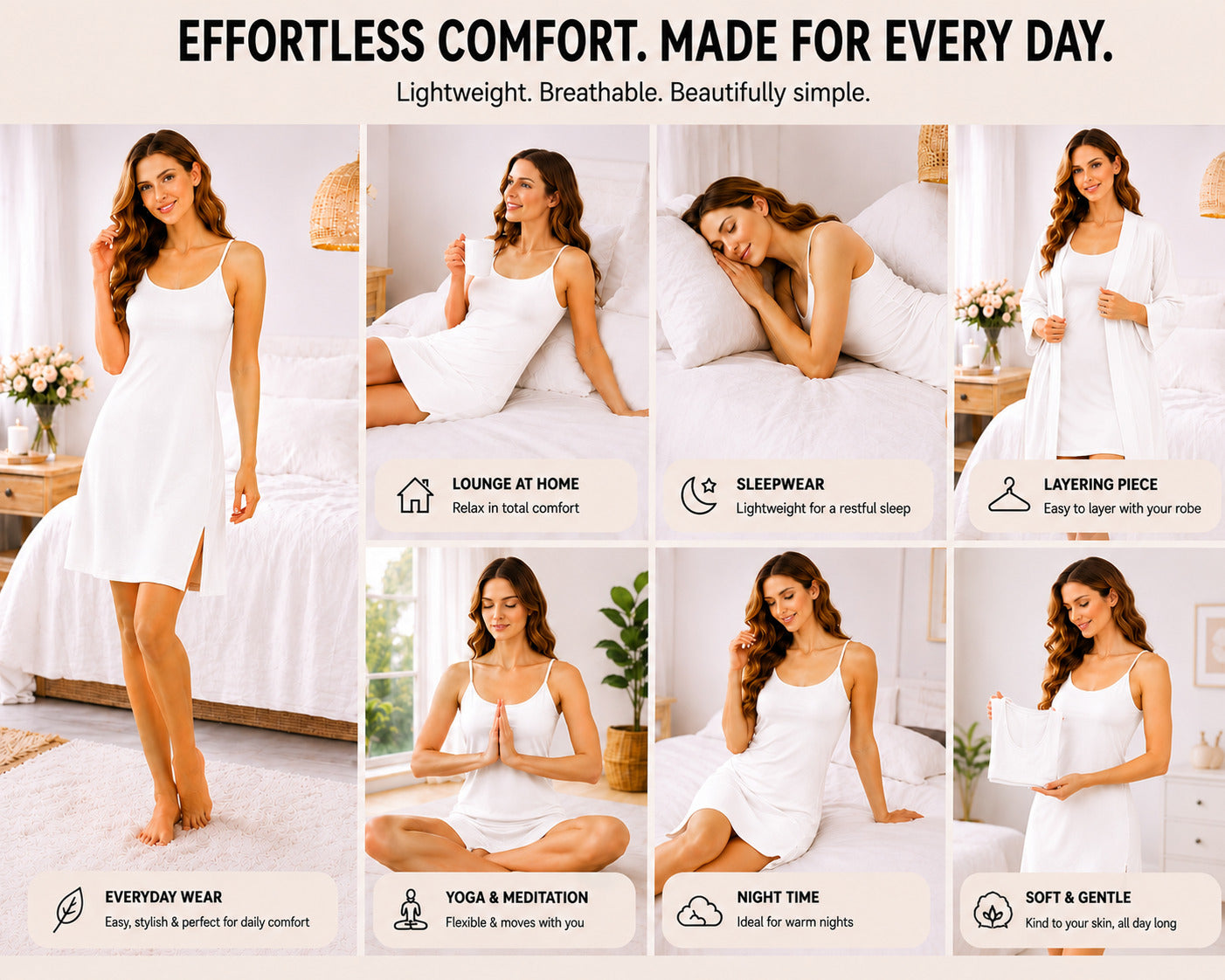 Sweety Women’s Long Length Thin Strap Camisole | Soft Breathable Sleeveless Innerwear | Long Cami Top for Daily Wear & Layering