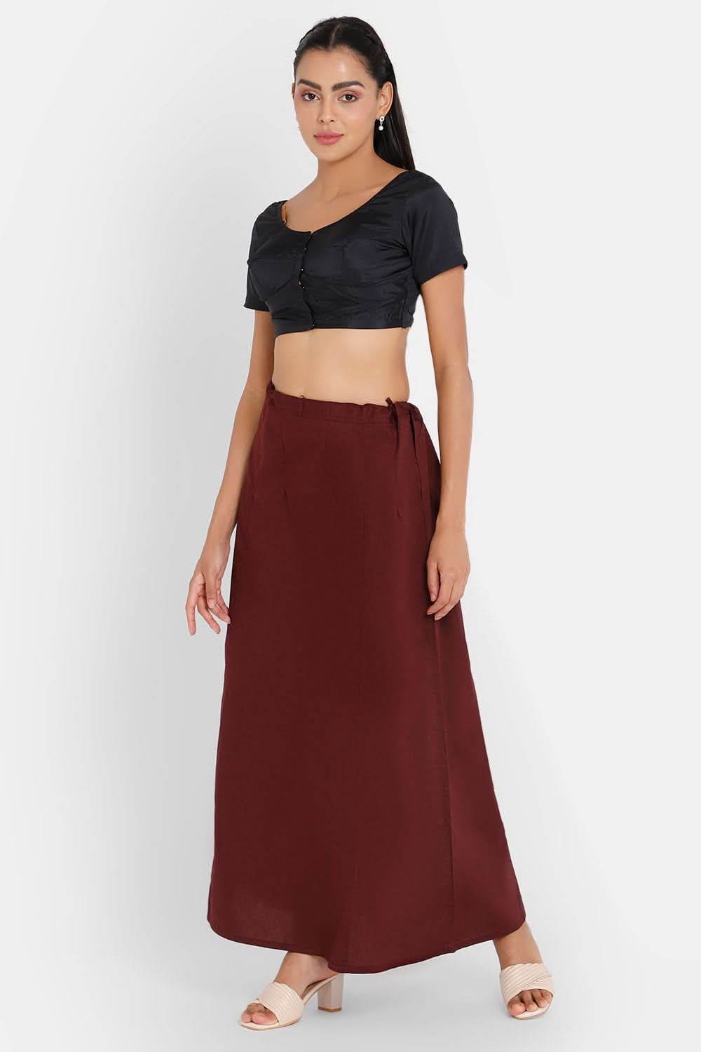 Premium 100% Cotton Saree Inskirt in Popular Colors | Naidu 7-Part Saree Hall Petticoat HC40