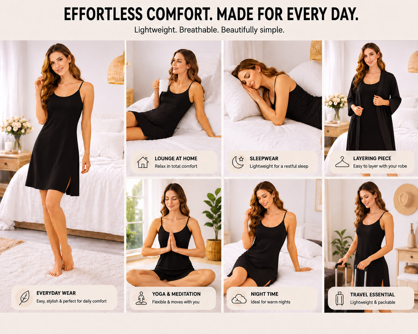 Sweety Women’s Long Length Thin Strap Camisole | Soft Breathable Sleeveless Innerwear | Long Cami Top for Daily Wear & Layering