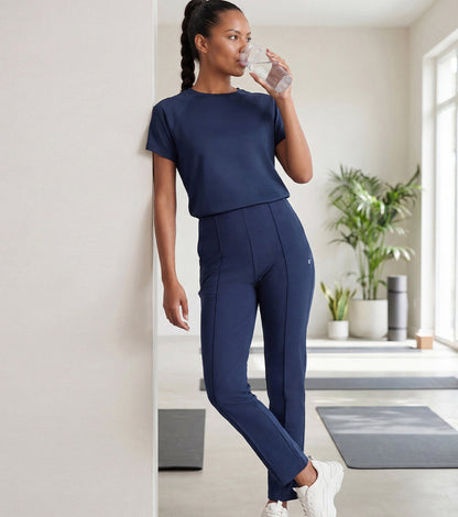 Enamor Straight Pant, Straight Fit - A408 (Navy)