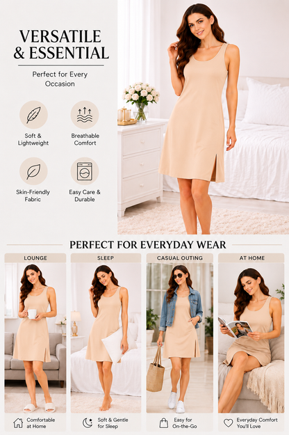 Diana Women’s Long Length Broad Strap Camisole | Soft Breathable Sleeveless Innerwear | Long Cami Top for Daily Wear & Layering