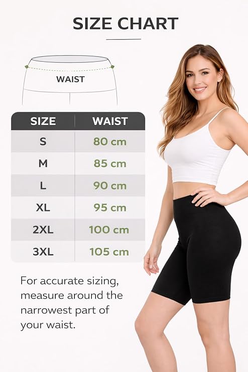Mybody Breathable Cotton Mid-Waist Biker Shorts for Women | All-Day Comfort Gym & Yoga Wear
