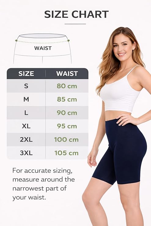 Mybody Breathable Cotton Mid-Waist Biker Shorts for Women | All-Day Comfort Gym & Yoga Wear