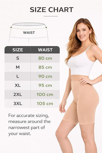 Mybody Breathable Cotton Mid-Waist Biker Shorts for Women | All-Day Comfort Gym & Yoga Wear