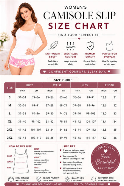 Breeze Women’s Cotton Adjustable Strap Camisole | Soft Breathable Sleeveless Innerwear | Short Length Cami Top for Daily Wear & Layering