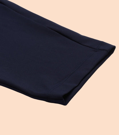 Enamor Mid Rise 7/8th length Drawstring Closure Travel Pants For Women - Relaxed Fit, Quick Dry, Antimicrobial - E068 (Navy)