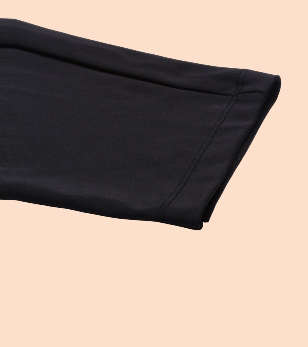 Enamor Mid Rise 7/8th length Drawstring Closure Travel Pants For Women - Relaxed Fit, Quick Dry, Antimicrobial - E068 (Jet Black)