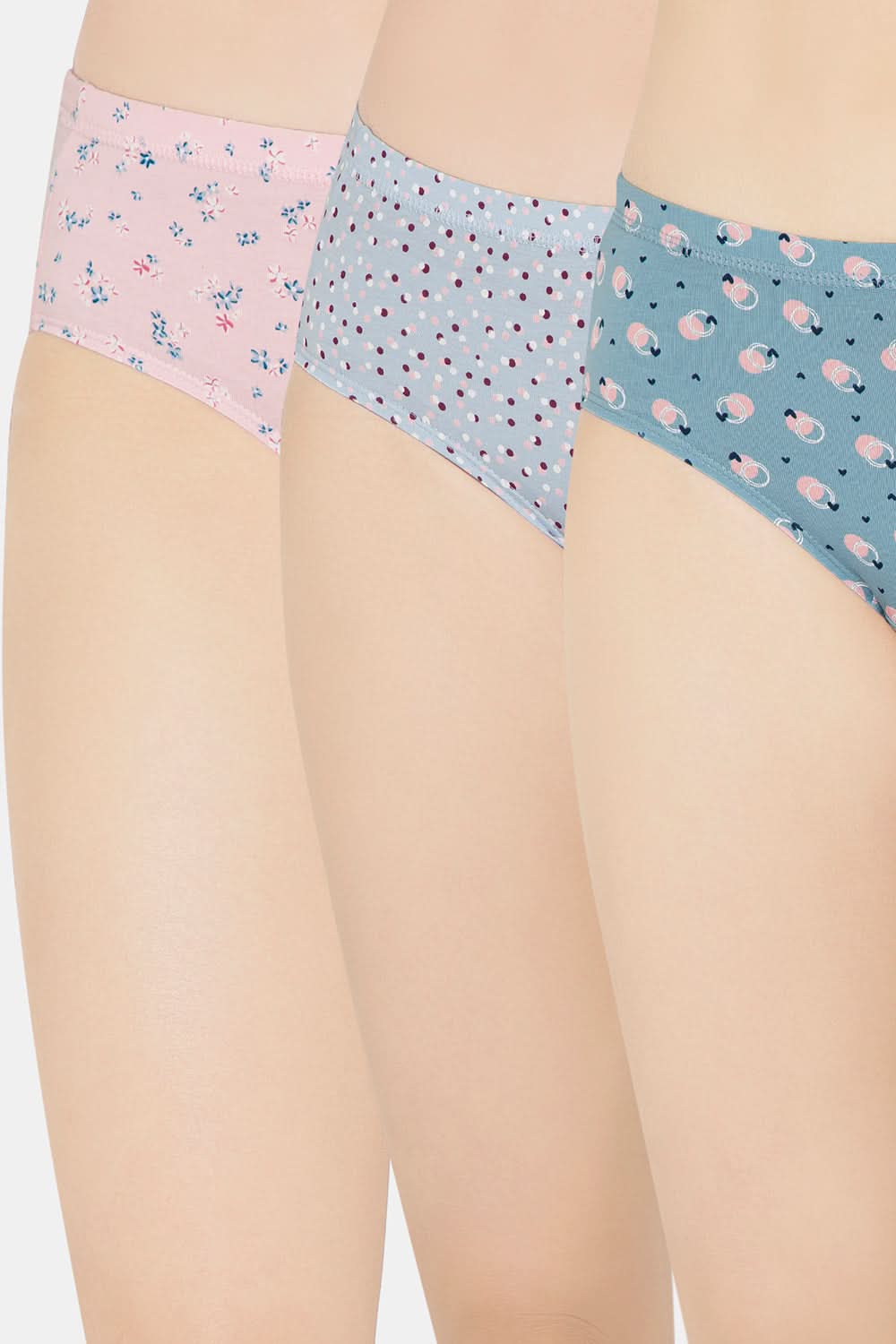 Intimacy Lycra Printed Panty - Inner Elastic - Pack of 3
