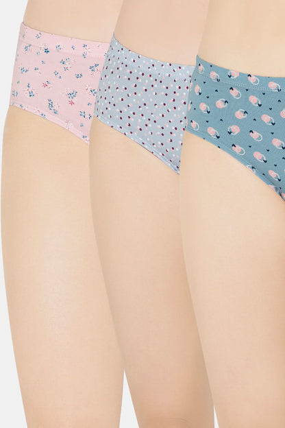 Intimacy Lycra Printed Panty - Inner Elastic - Pack of 3