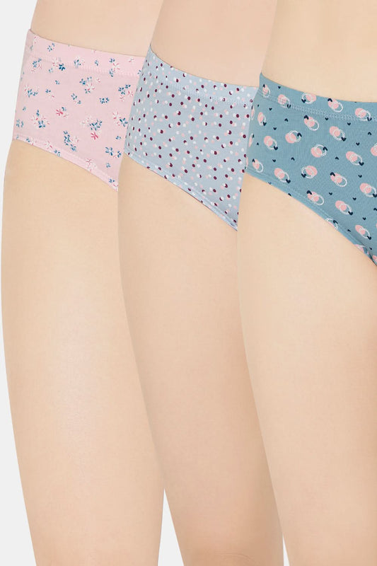 Intimacy Lycra Printed Panty - Inner Elastic - Pack of 3