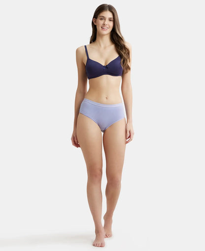 Wirefree Padded Super Combed Cotton Elastane Stretch Medium Coverage T-Shirt Bra with Detachable Straps - Classic Navy