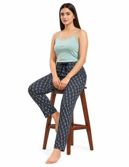 Women’s Printed Pyjama Pants |Print Lounge & Nightwear Bottoms | Elastic Drawstring Waist with Side Pocket | Regular Fit