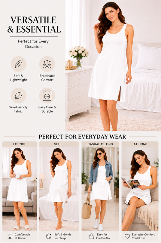 Diana Women’s Long Length Broad Strap Camisole | Soft Breathable Sleeveless Innerwear | Long Cami Top for Daily Wear & Layering