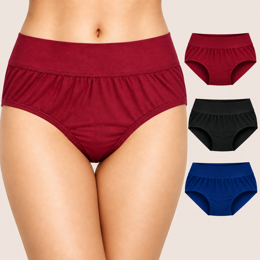 MYBODY Women’s Cotton Hipster Panties |Soft Breathable Underwear for Women, Wide Elastic Waistband|Comfortable Ladies Innerwear|Daily Wear Briefs, Multicolor